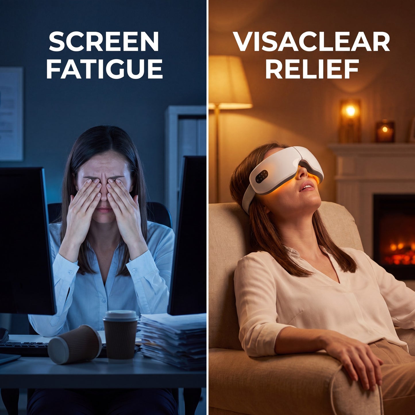 VisaClear™ Heated Eye Massager — Heat Therapy, Airbag Massage & Bluetooth Music